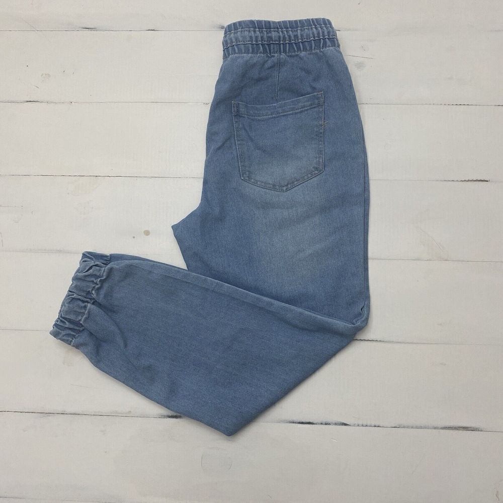 No Boundaries Boyfriend Jogger Pant Light Wash Mid Rise Juniors 7-9